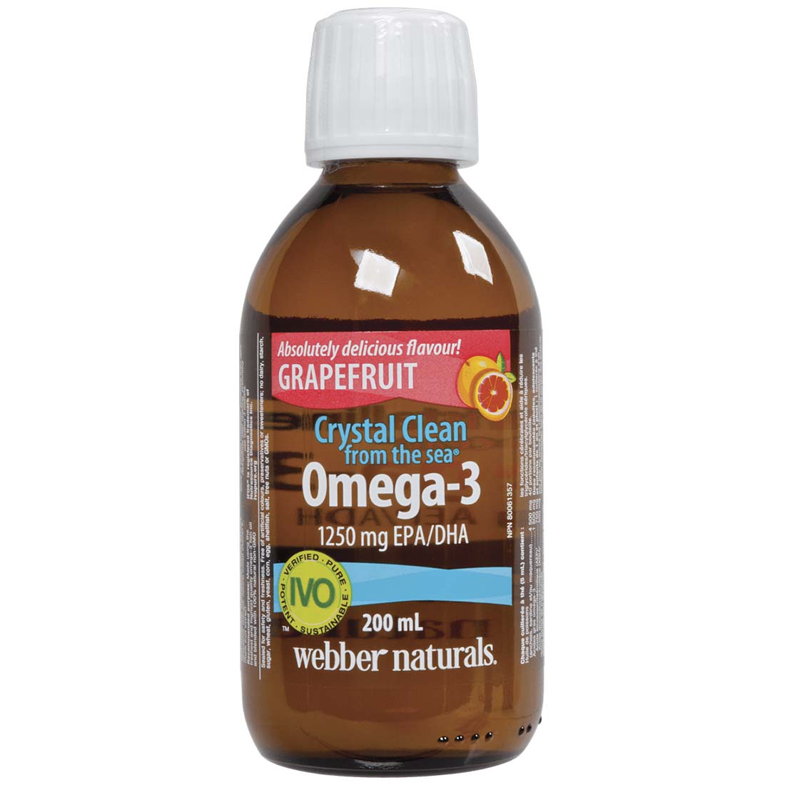 Webber Naturals Omega-3 Liquid Fish Oil, Crystal Clean from the Sea, 2 ...