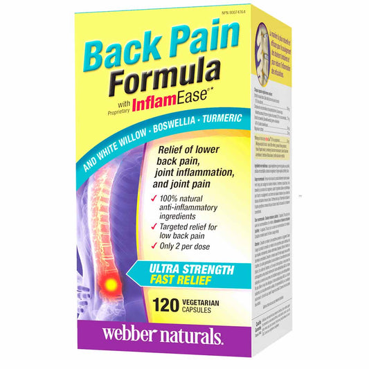 Webber Naturals Osteo Back Pain Relief with InflamEase, 120 Vegetarian Capsules