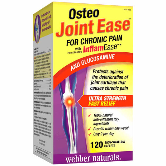 Webber Naturals Osteo Joint Ease with InflamEase and Glucosamine, 120 Easy Swallow Caplets