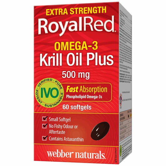 Webber Naturals Royal Red Omega-3 Krill Oil 500mg, 60 Softgels