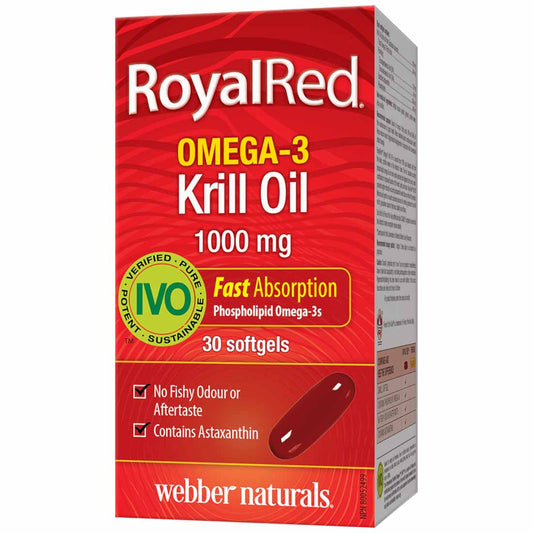 Webber Naturals RoyalRed Omega-3 Krill Oil 1000mg, 30 Softgels