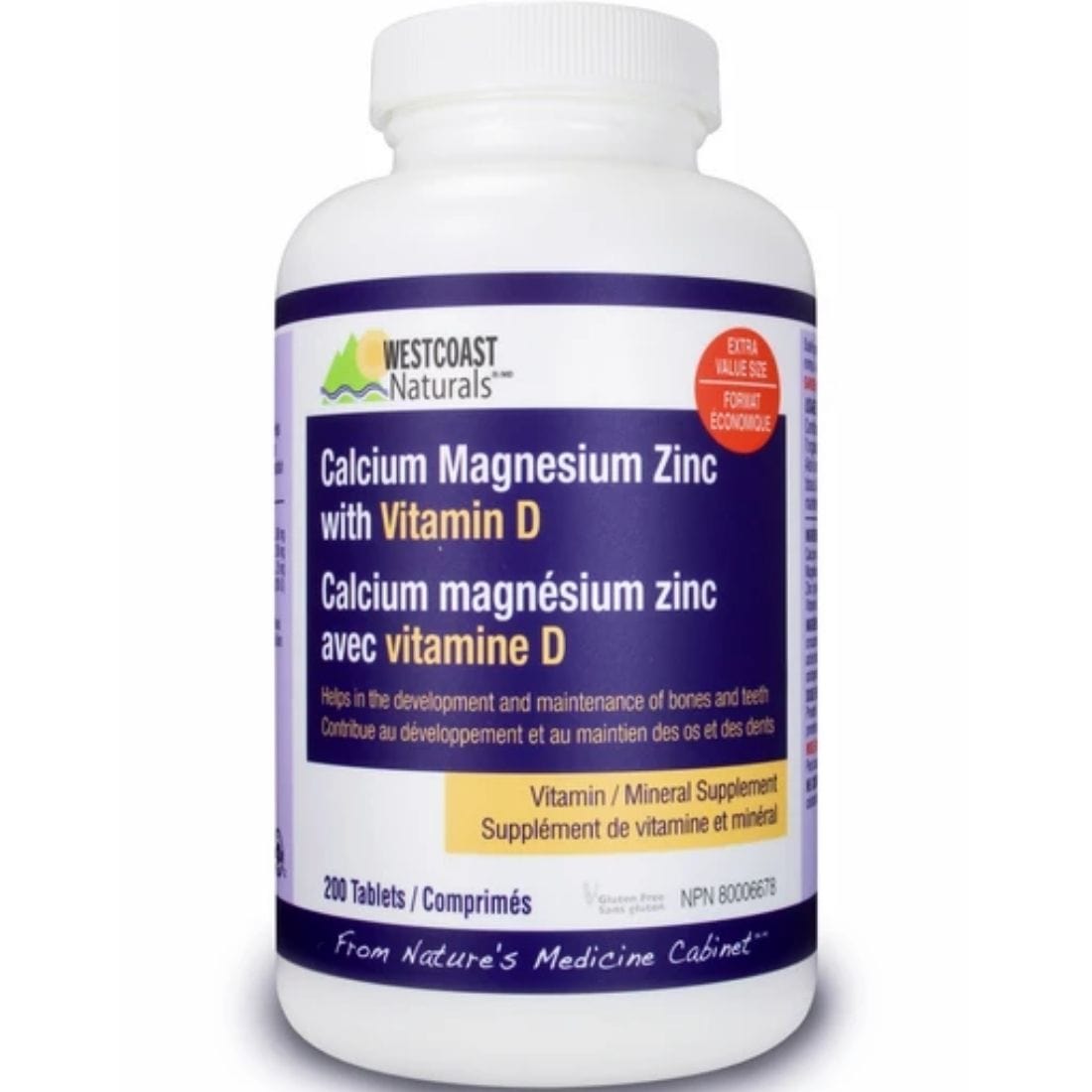 Westcoast Naturals Calcium Magnesium Zinc with Vitamin D