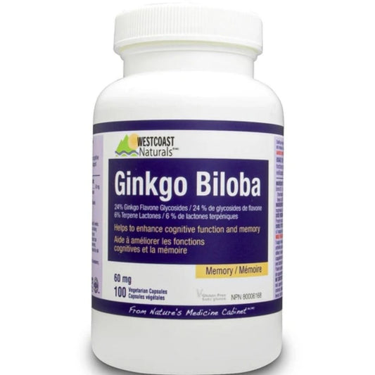 Westcoast Naturals Ginkgo Biloba-Standardized 24% 60mg