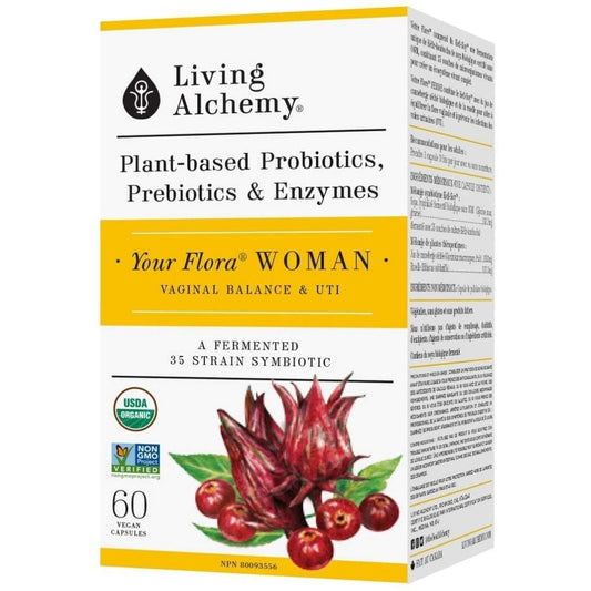 Living Alchemy Your Flora Woman, Vaginal & UT Balance, Probiotics, Prebiotics and Enzymes