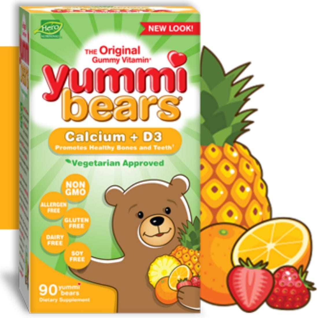 Hero Nutritionals Yummi Bears Calcium and Vitamin D3, 90 Gummies
