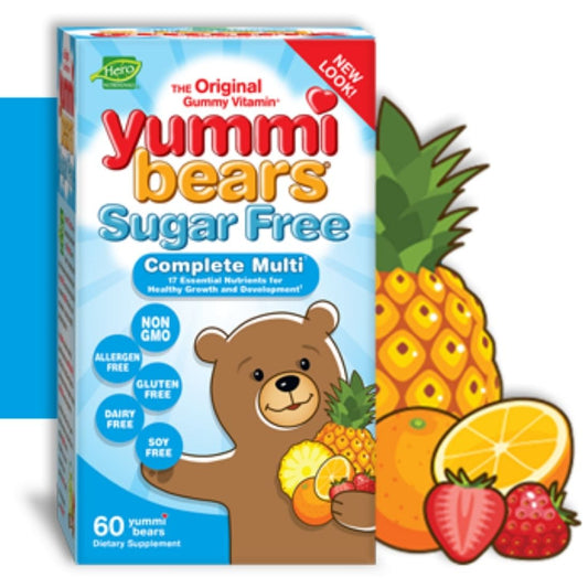Hero Nutritionals Yummi Bears SUGAR-FREE Multi-Vitamin, 60 Gummies (Estimated Arrival Oct/2020 ~ Enter your email to be notified)