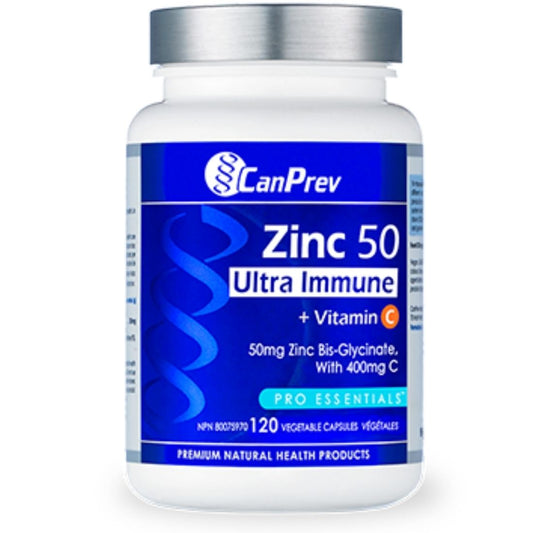 CanPrev Zinc Immune + Vitamin C, 120 Vegetable Capsules