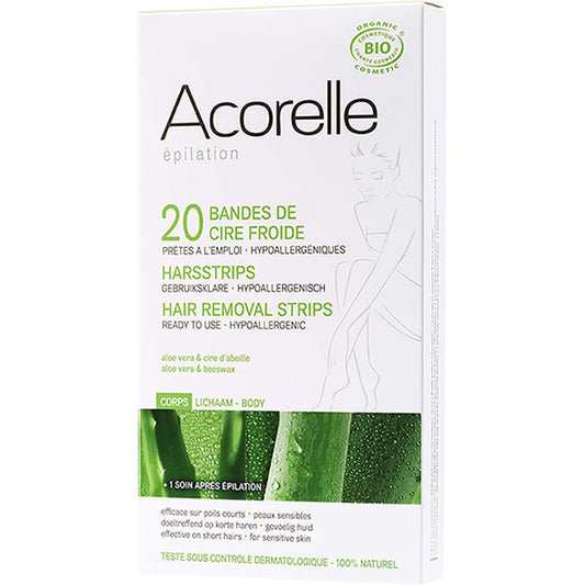 Acorelle Hair Removal Strips for Body, 20 Pack