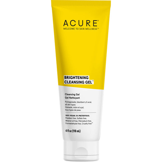 Acure Brightening Cleansing Gel, 118ml, Clearance 35% Off, Final Sale