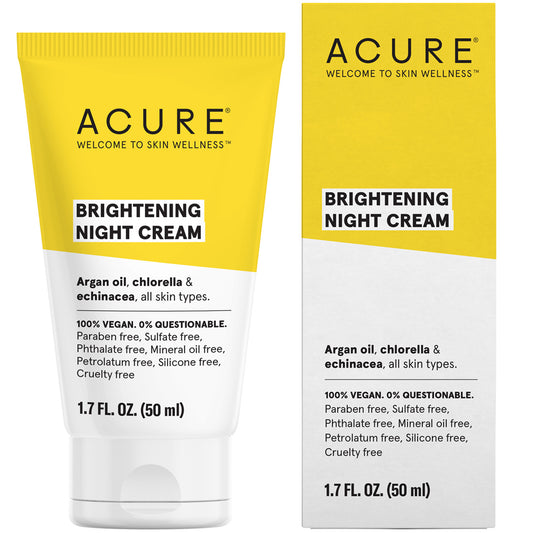 Acure Brightening Night Cream, 50ml, Clearance 35% Off, Final Sale