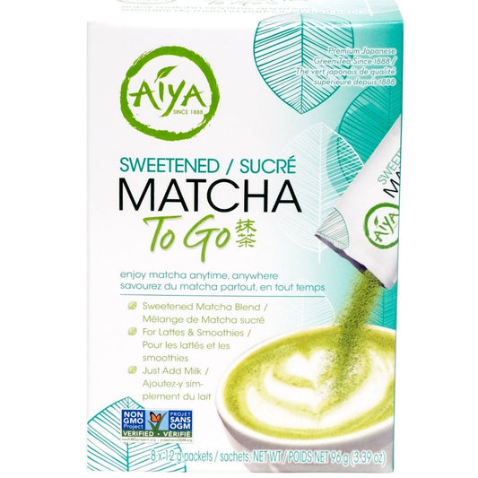 Aiya Company Limited Sweetened Matcha To Go (Factory Case), 96 Sticks (6 Boxes of 12 x 6g)
