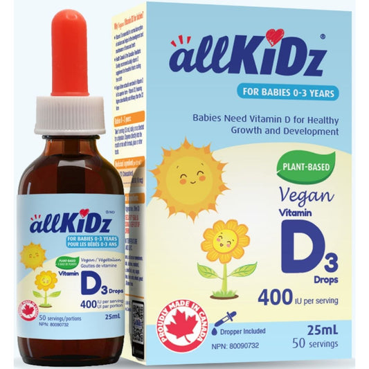 Allkidz Naturals Vegan Vitamin D3 Drops, 25ml