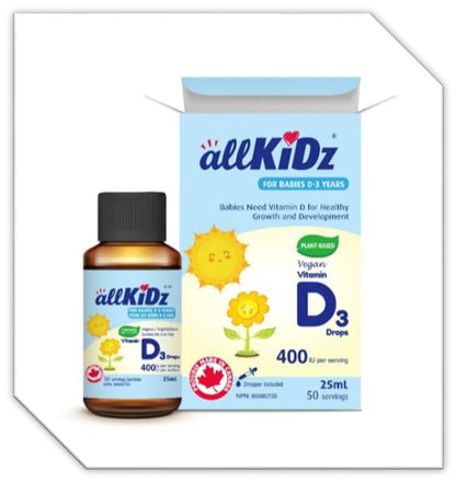 Allkidz Naturals Vegan Vitamin D3 Drops, 25ml