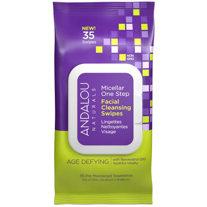 Andalou Naturals Facial Swipes, 35 Moistened Facial Cleansing Wipes