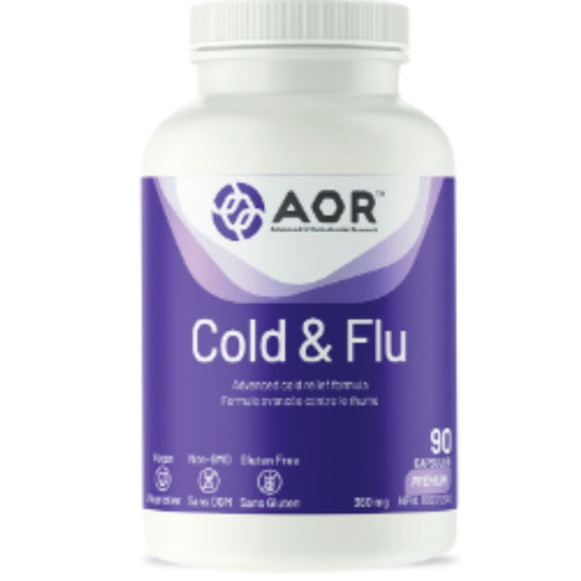 AOR Cold and Flu, Advanced Cold Relief Formula, 90 Vegetable Capsules