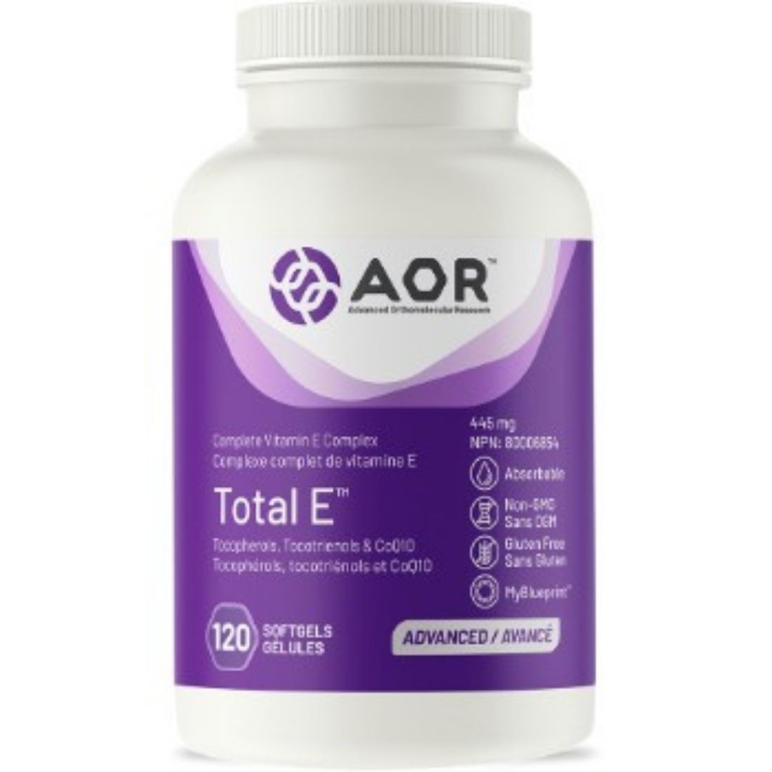 AOR Total E, Complete Vitamin E Complex, 445mg