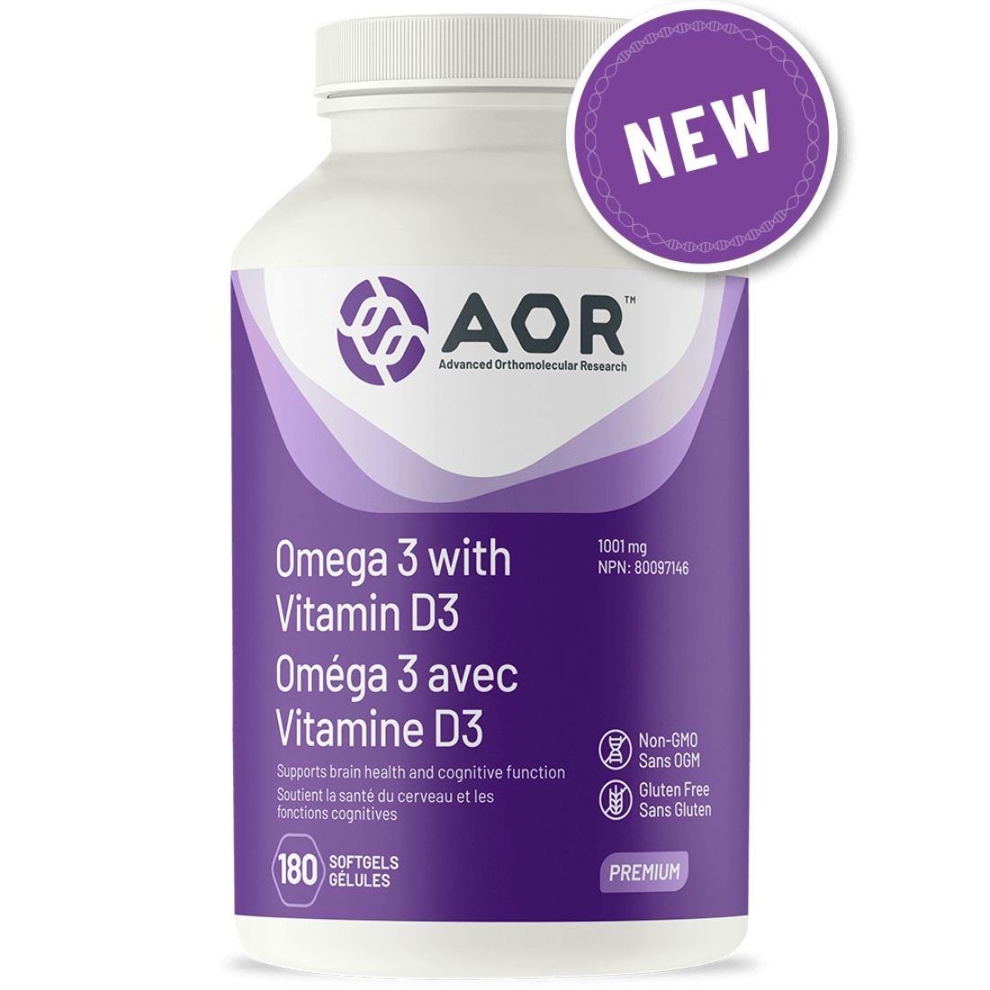 AOR Omega 3 With Vitamin D, 180 Softgels