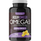 AquaOmega High DHA Omega 3 Fish Oil, 3X Extra Strength Fish Oil Softgels