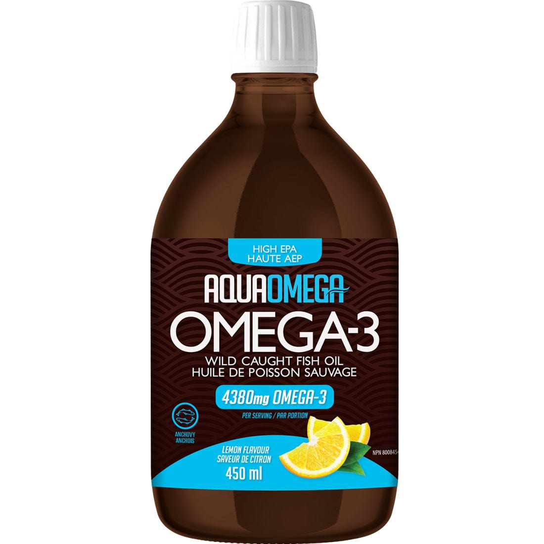 AquaOmega High EPA Omega 3 Fish Oil, 5X Extra Strength Liquid Fish Oil