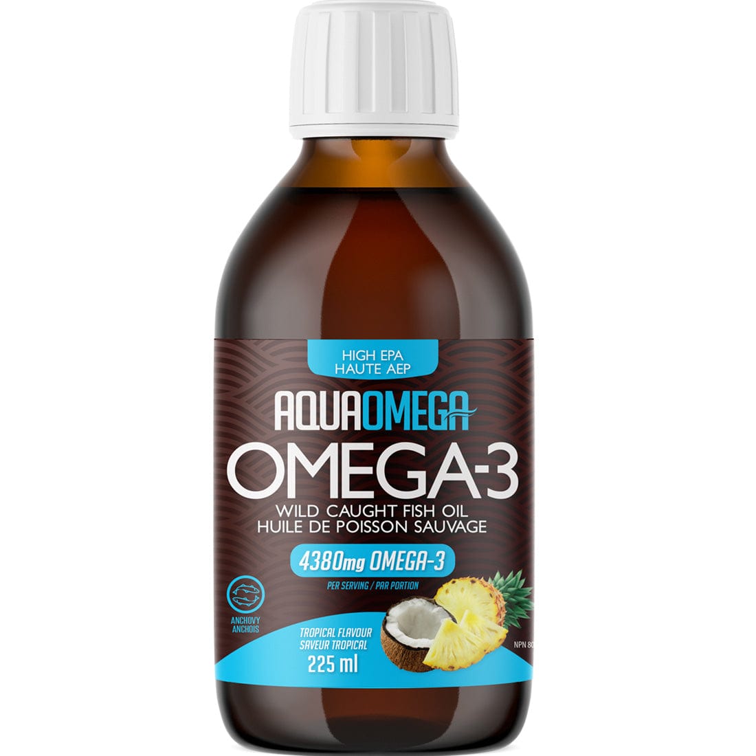 AquaOmega High EPA Omega 3 Fish Oil, 5X Extra Strength Liquid Fish Oil