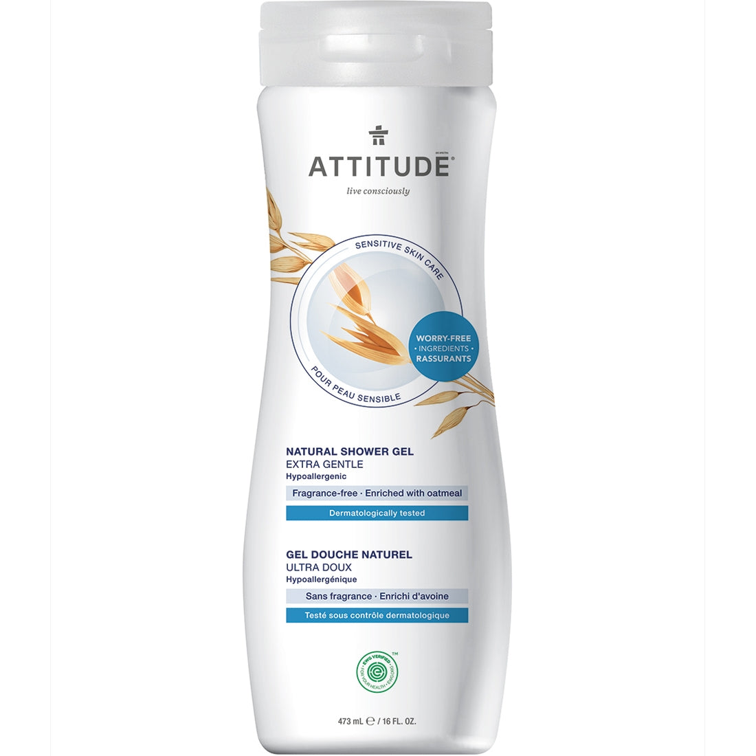 Attitude Body Wash, Extra Gentle, Fragrance Free, 473ml