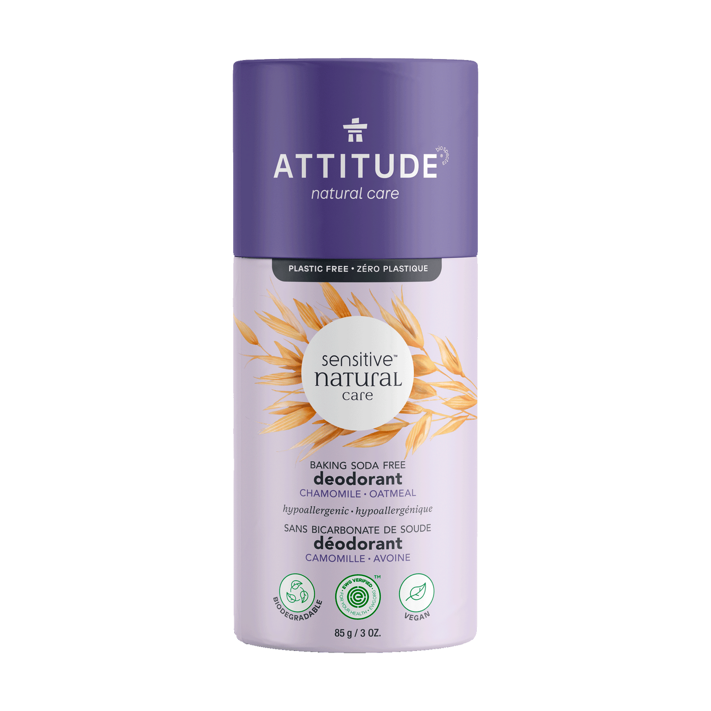 Attitude Deodorant, Baking Soda Free, 85g
