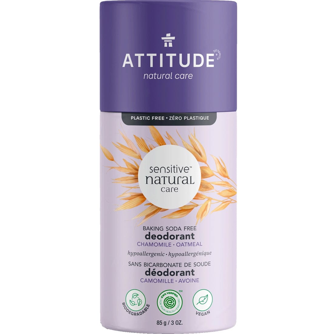 Attitude Deodorant, Baking Soda Free, 85g