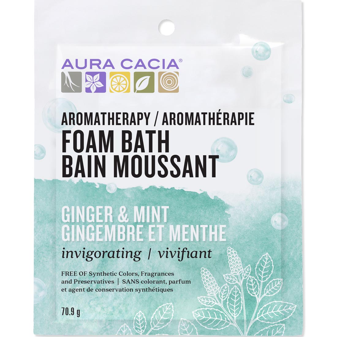 Aura Cacia Ginger Mint Foam Bath, 6 Packs, 6 x 71g