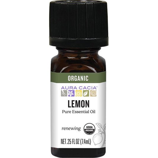 Aura Cacia Organic Lemon Essential Oil, 7ml