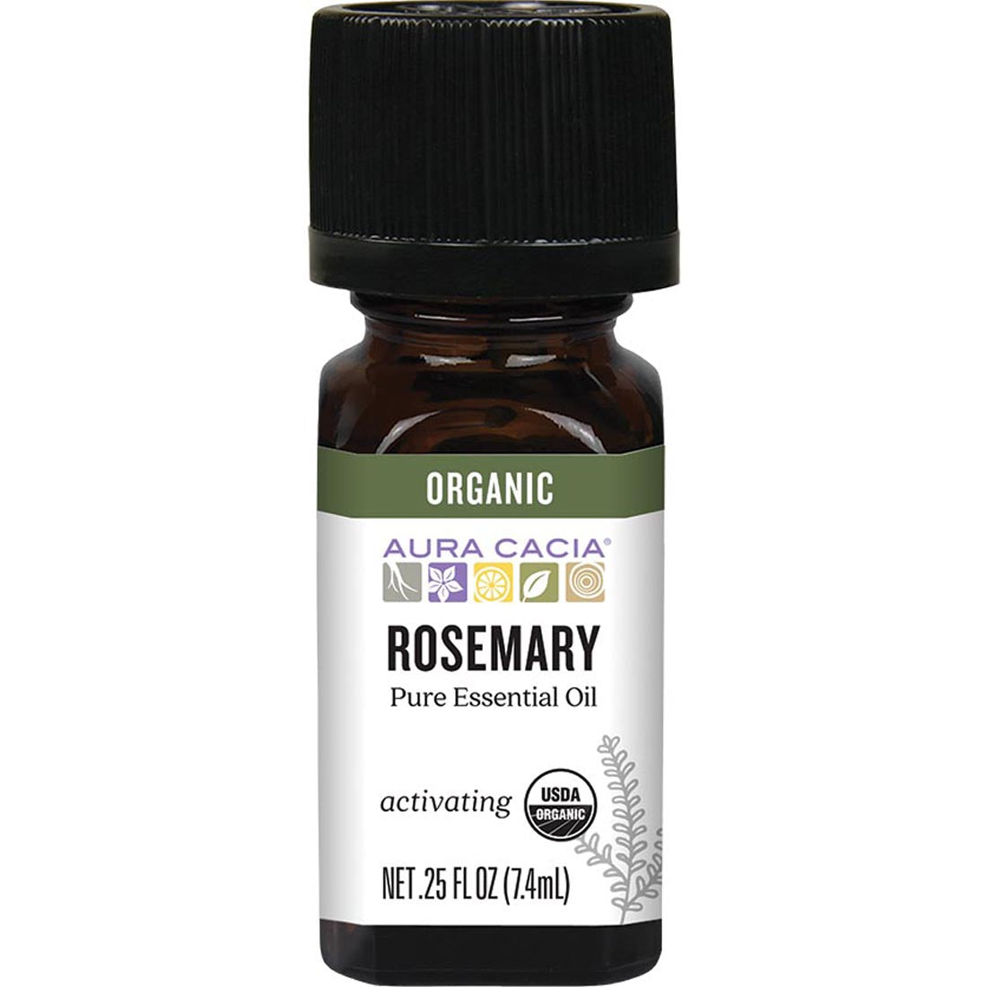 Aura Cacia Rosemary Organic Essential Oil, 7ml