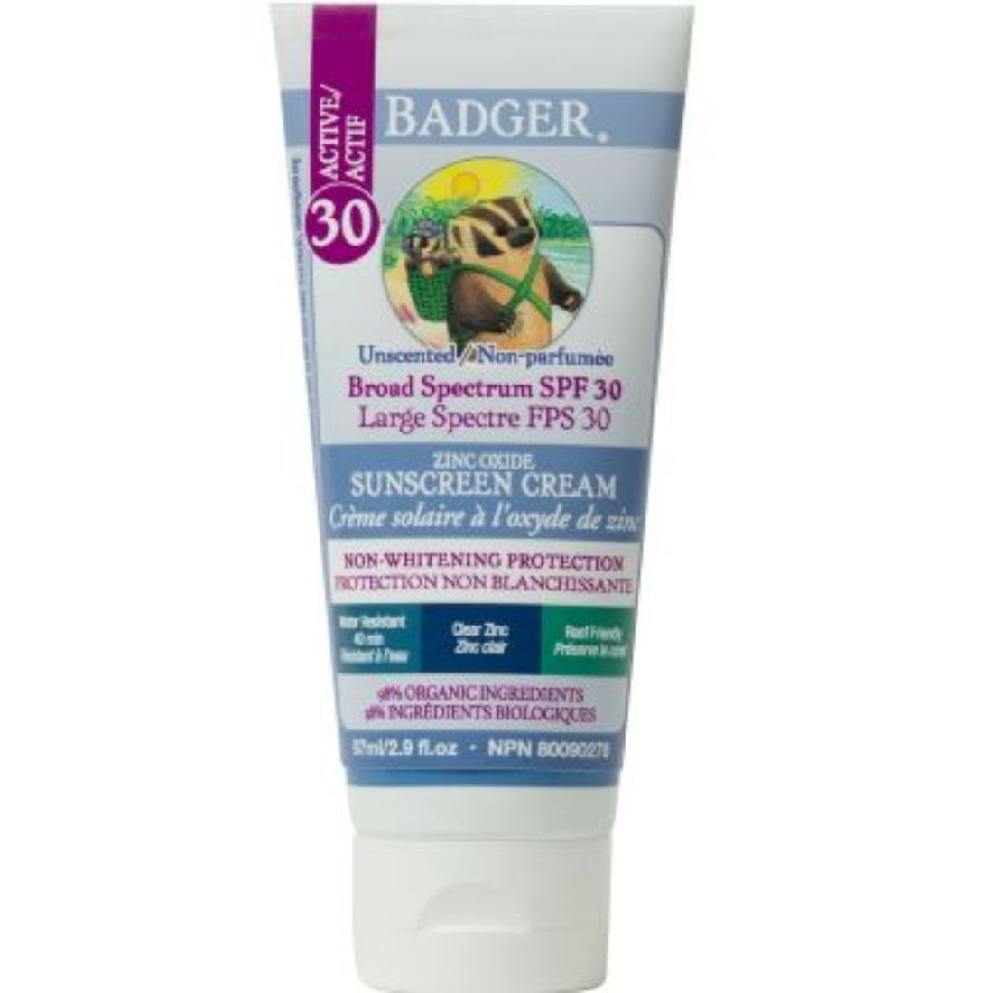 Badger SPF 30 Clear Zinc Sunscreen Cream (NEW!)