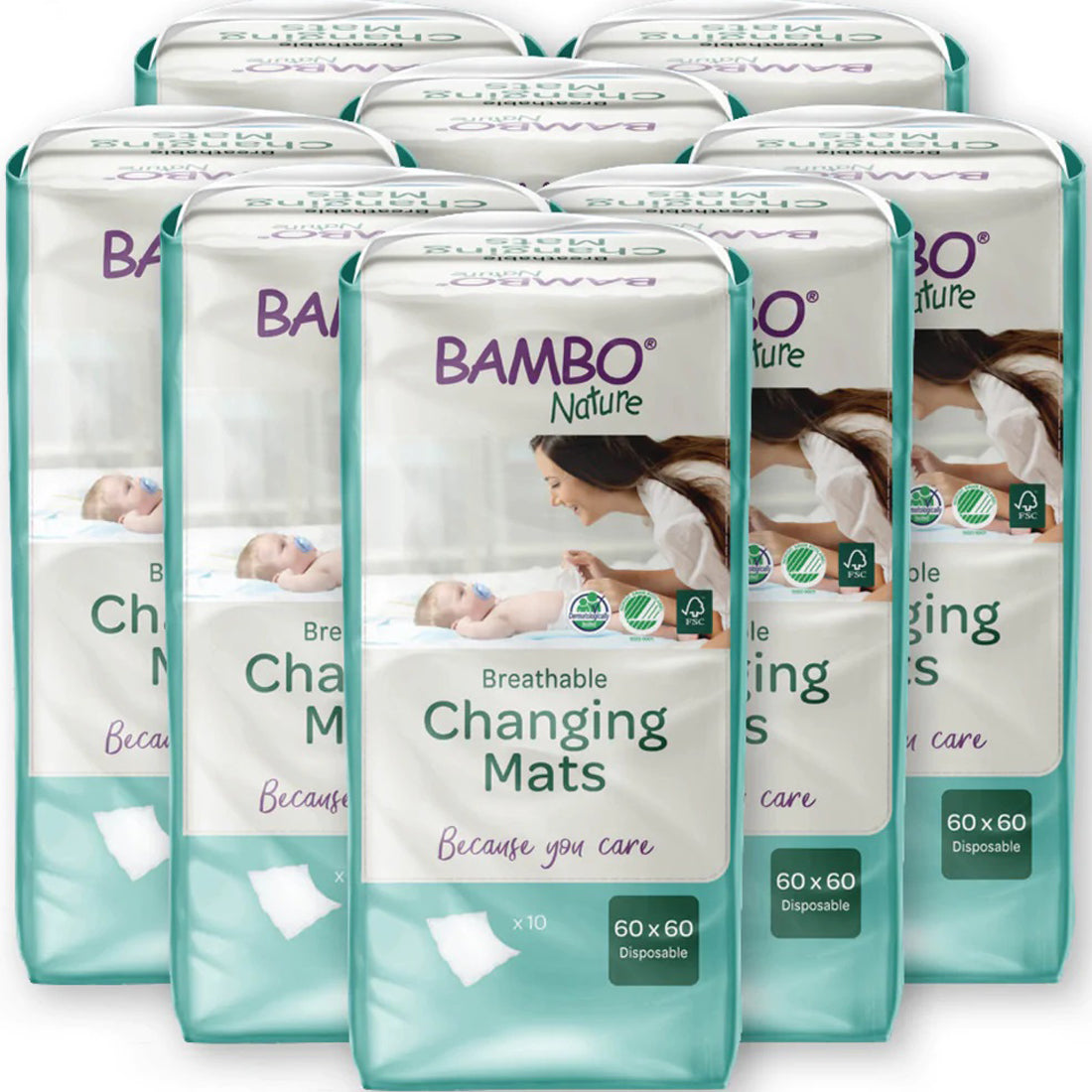 Bambo Nature Breathable Changing Mats, 24 Inch Square