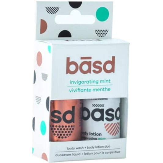 Basd Invigorating Mint Travel Pack, Mini Body Wash and Body Lotion, Each 32.5ml
