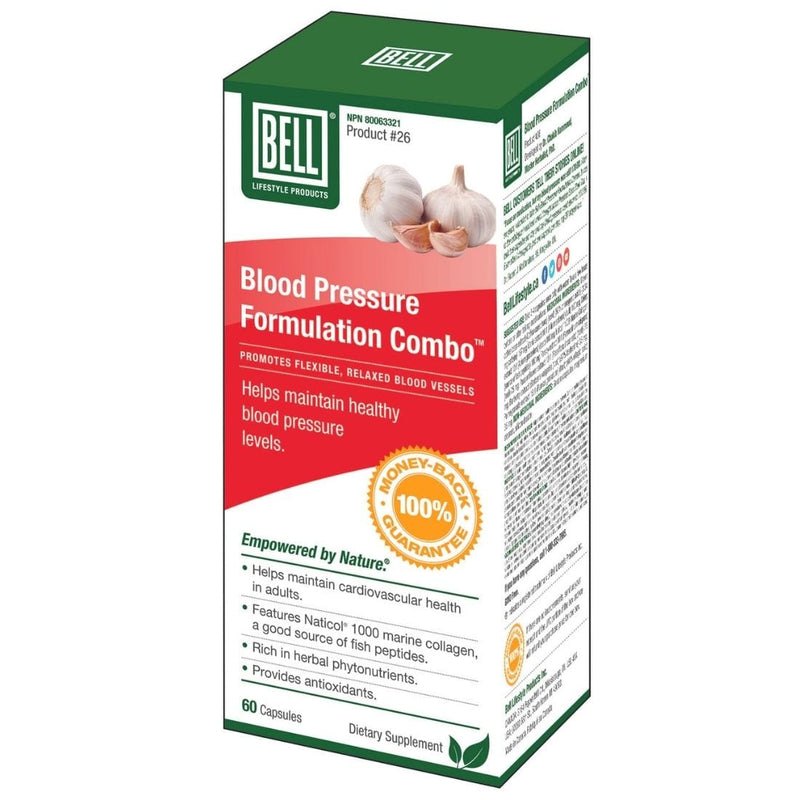 Bell Blood Pressure Formulation Combo #26, Helps Maintain Healthy Blood Pressure Levels and Cardiovascular Health, 60-120 Capsules