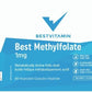 BestVitamin Best Methylfolate 1mg, Gluten-Free, Non-GMO, 60 Vegetable Capsules