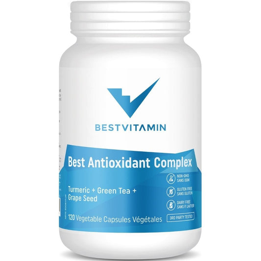 Bestvitamin Best Antioxidant Complex, Turmeric, Green Tea & Grape Seed, 120 Vegetable Capsules,  70% Off, Expiry: Dec 2024, Final Sale