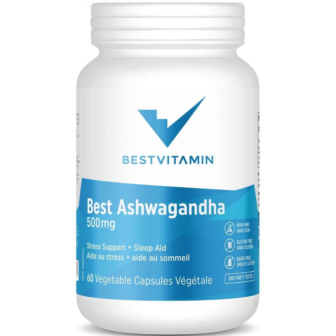 BestVitamin Best Ashwagandha 500mg, Stress Support & Sleep Aid, 60 Vegetable Capsules, Clearance 50% Off, Final Sale