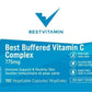 Bestvitamin Best Buffered Vitamin C Complex 775mg with Zinc, Highly Absorbable, 180 Capsules, 3 Month Supply