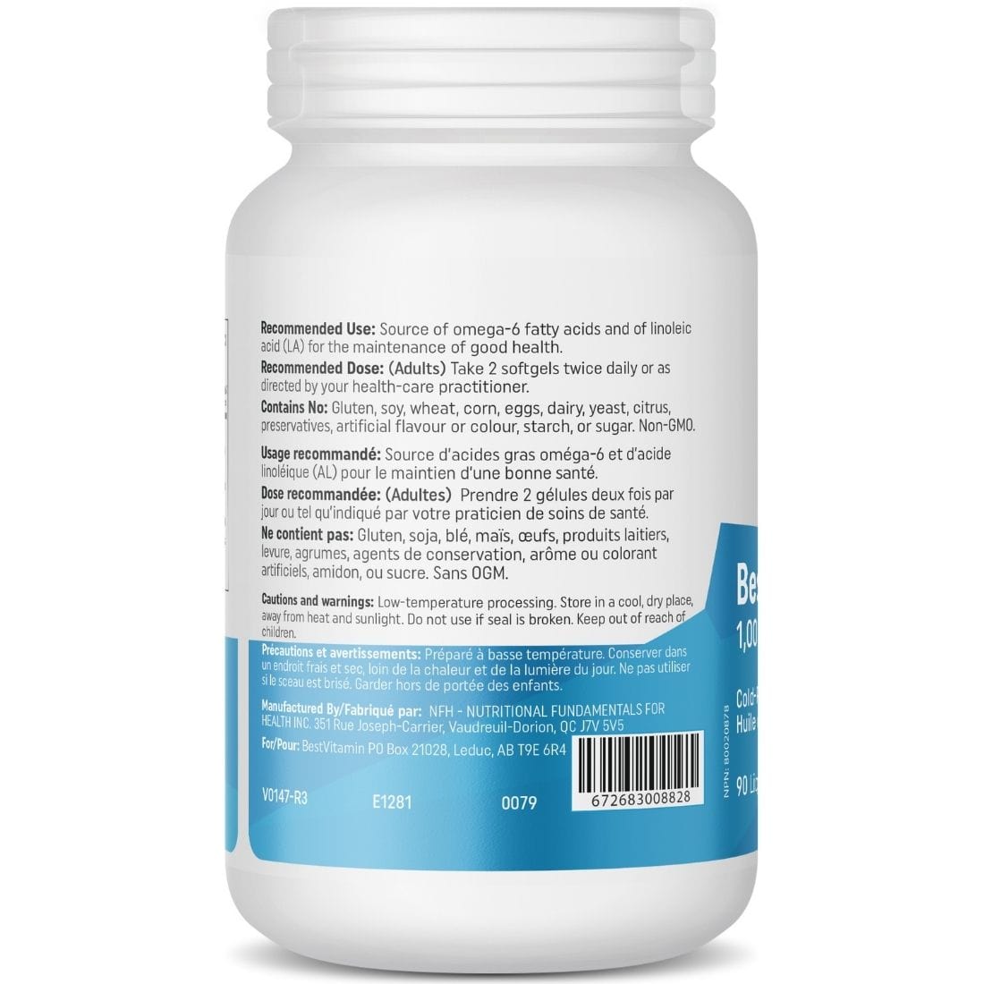 Bestvitamin Best GLA 1000mg, Cold Pressed Organic Borage Oil, Non-GMO, 90 Liquid Softgels, Clearance 50% Off, Final Sale