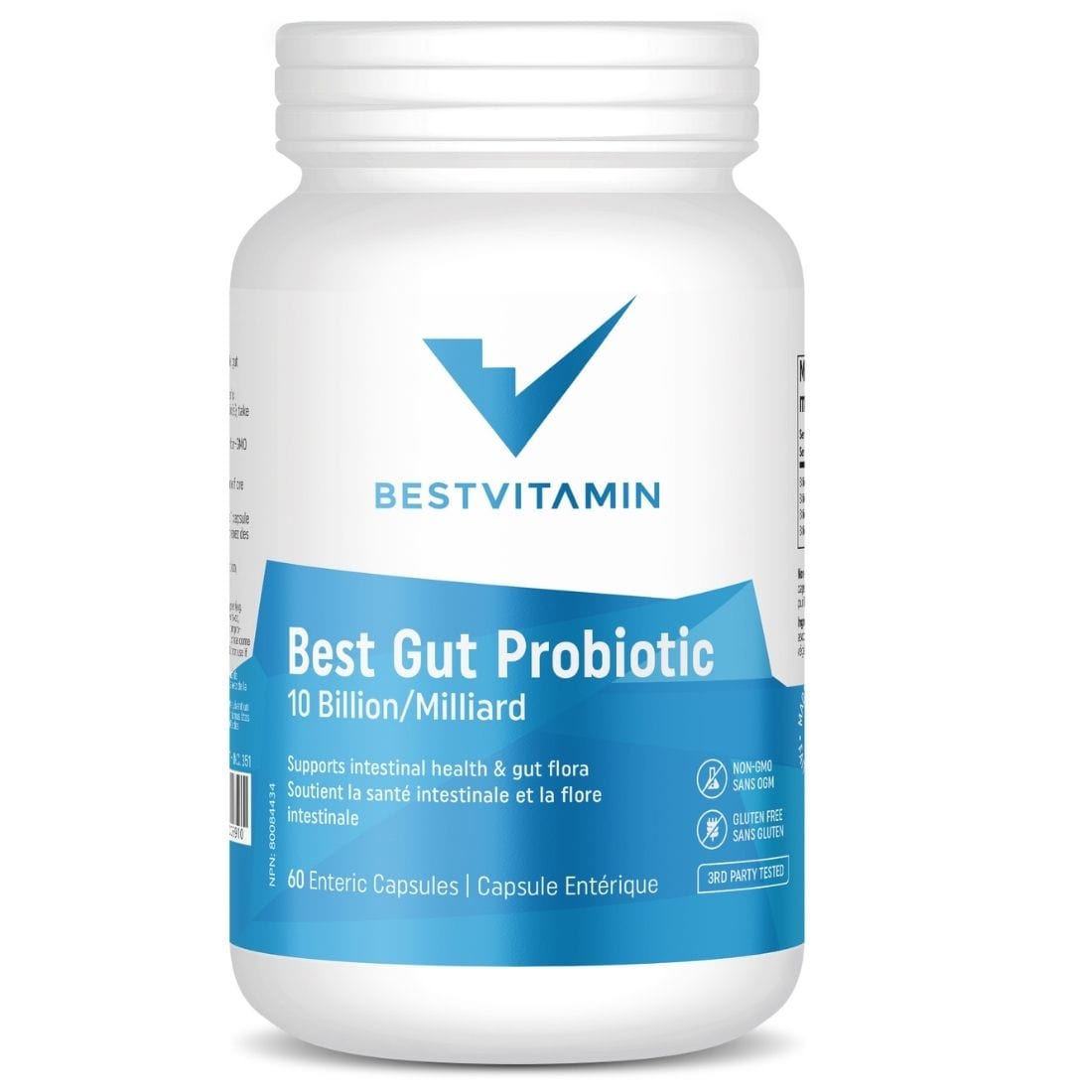 BestVitamin Best Gut Probiotic, 10 Billion, 4 Unique Bifido Probiotic Strains, 60 Vegetable Capsules