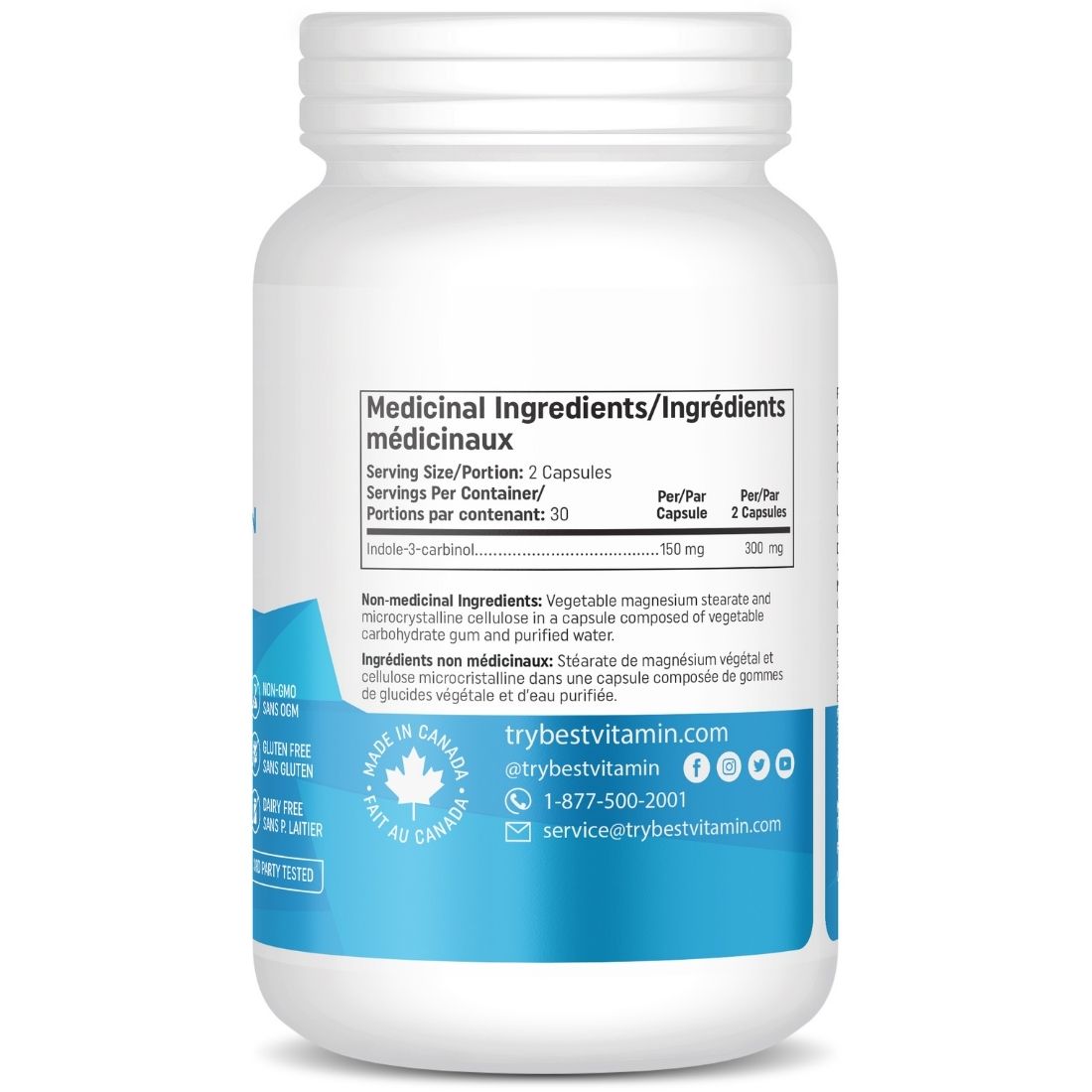 Bestvitamin Best I3C 150mg, Indole-3-carbinol, Supports healthy estrogen balance, 60 Vegetable Capsules