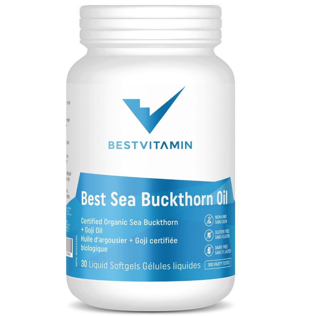 BestVitamin Best Sea Buckthorn Oil 1000mg Plus Goji Berry, Certified Organic Omega 7 Oil, 30 Liquid Softgels