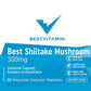 BestVitamin Best Shiitake Mushroom 300mg, Hot-water extract for optimal health & immune support, 60 Vegetable Capsules