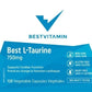 Bestvitamin Best Taurine 750mg, Non-GMO, 120 Vegetable Capsules