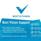 Bestvitamin Best Vision Support, Helps prevent degenerative eye disease, 60 Vegetable Capsules