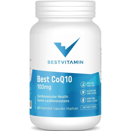 BestVitamin Best CoQ10 100mg, Fermented & Non-GMO, 60 Vegetable Capsules