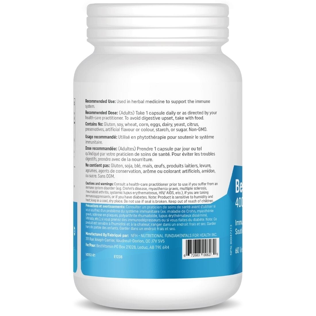 BestVitamin Best Maitake Mushroom 400mg, Blood sugar level & immune support, 60 Vegetable Capsules, Clearance 50% Off, Final Sale