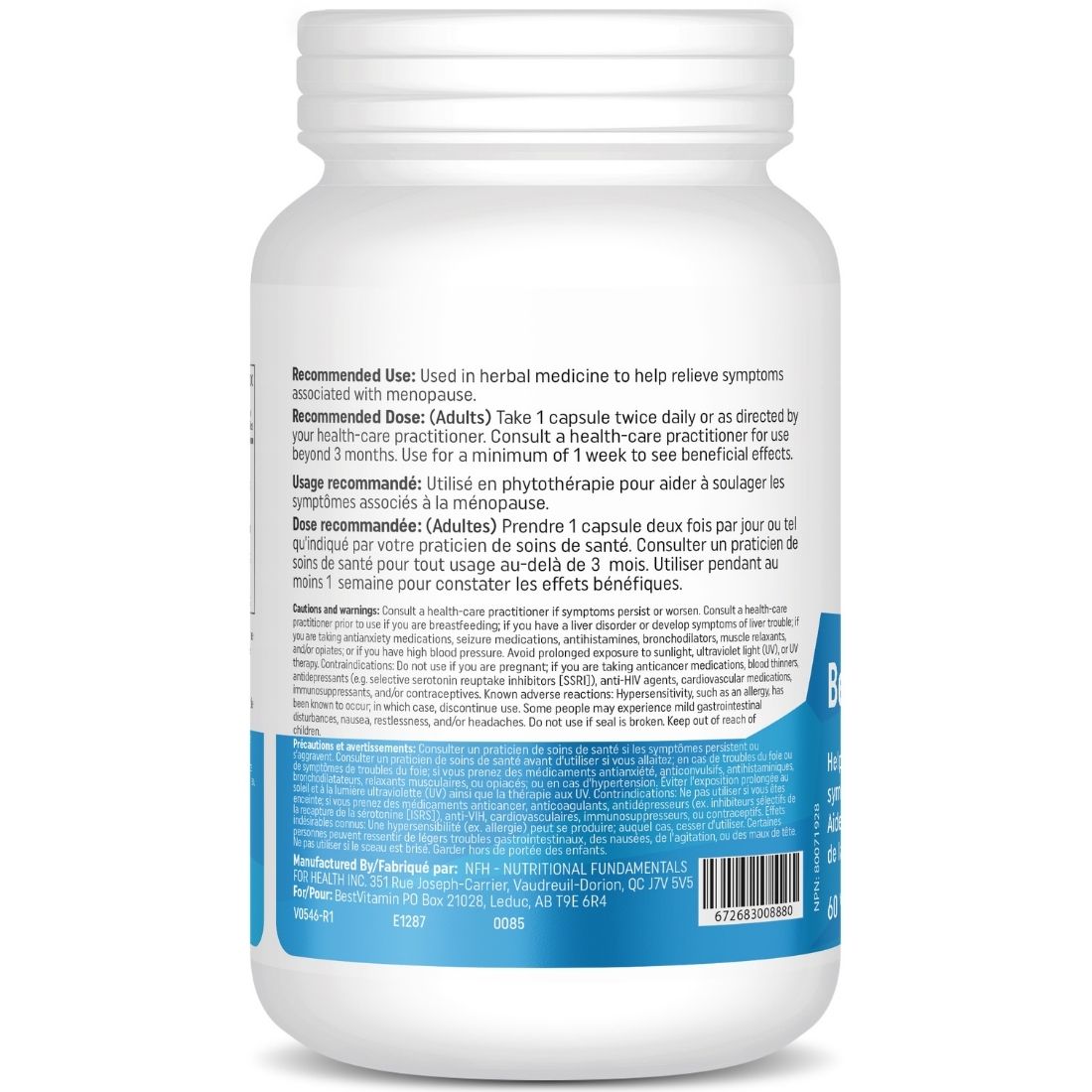 Bestvitamin Best Menopause Support, Helps reduce severity of hot flashes, improves sleep & mental wellbeing, 60 Capsules