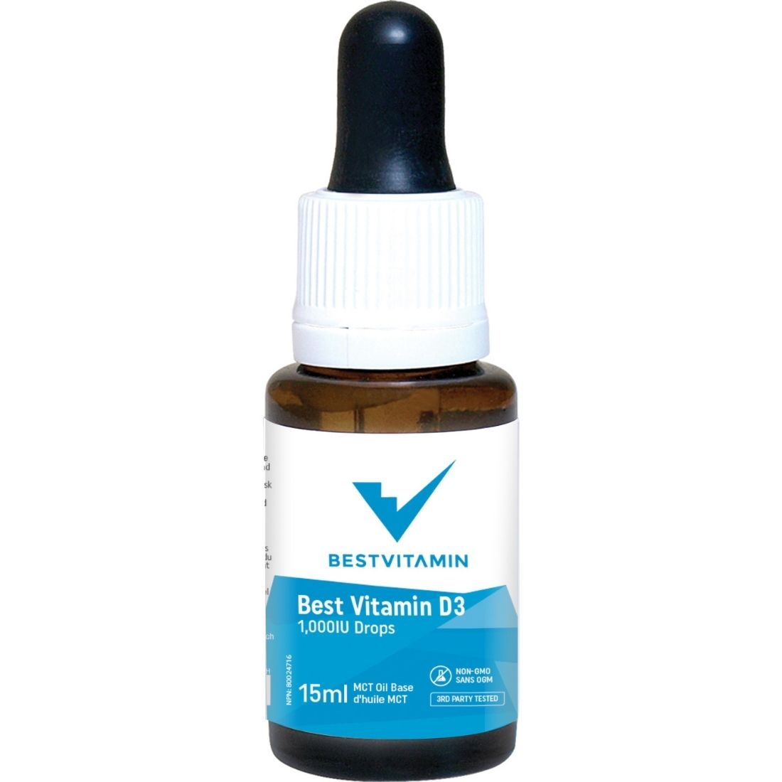 BestVitamin Best Vitamin D3 Drops in MCT Oil 1000IU, Optimized Absorption, Non-GMO, Vegetarian Friendly