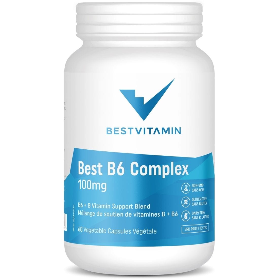 BestVitamin Best B6 Complex, 100mg B6 Plus B-Complex, Non-GMO, 60 Vege ...